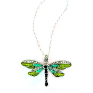 🌻BOGO NEW Dragonfly Multicolor Green Epoxy Necklace